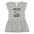 thumbnail image 1 of Inktastic Just a Girl Who Loves Soccer Girls Toddler Dress, 1 of 5