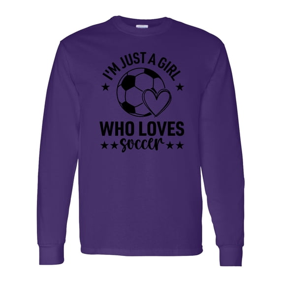 Inktastic Just a Girl Who Loves Soccer Long Sleeve T-Shirt
