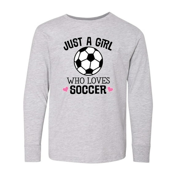 Inktastic Just a Girl Who Loves Soccer Long Sleeve Youth T-Shirt