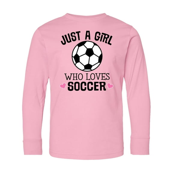 Inktastic Just a Girl Who Loves Soccer Long Sleeve Youth T-Shirt