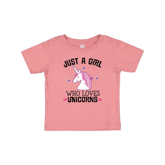 Inktastic Just a Girl Who Loves Unicorns Girls Baby T-Shirt