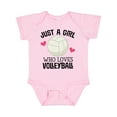 thumbnail image 1 of Inktastic Just a Girl Who Loves Volleyball Girls Baby Bodysuit, 1 of 5