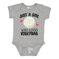 thumbnail image 1 of Inktastic Just a Girl Who Loves Volleyball Girls Baby Bodysuit, 1 of 5