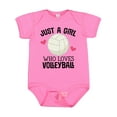 thumbnail image 1 of Inktastic Just a Girl Who Loves Volleyball Girls Baby Bodysuit, 1 of 5