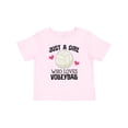 thumbnail image 1 of Inktastic Just a Girl Who Loves Volleyball Girls Baby T-Shirt, 1 of 5