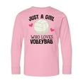 thumbnail image 1 of Inktastic Just a Girl Who Loves Volleyball Long Sleeve Youth T-Shirt, 1 of 5