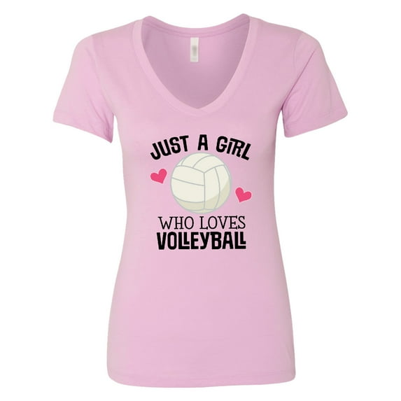 Inktastic Just a Girl Who Loves Volleyball Women's V-Neck T-Shirt