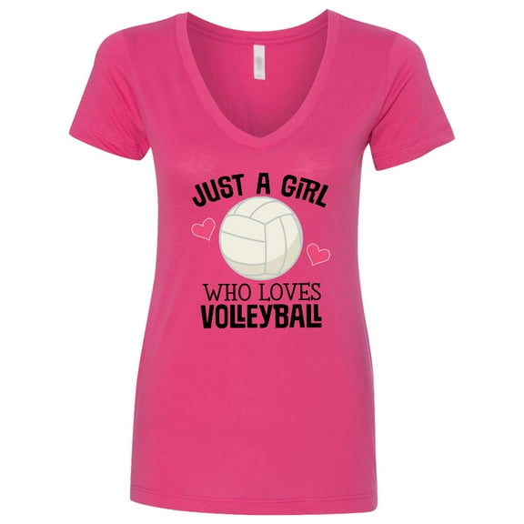 Inktastic Just a Girl Who Loves Volleyball Women's V-Neck T-Shirt