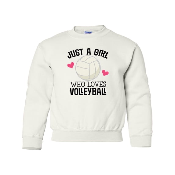 Inktastic Just a Girl Who Loves Volleyball Youth Sweatshirt
