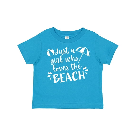 Inktastic Just a Girl Who Loves the Beach Girls Toddler T-Shirt