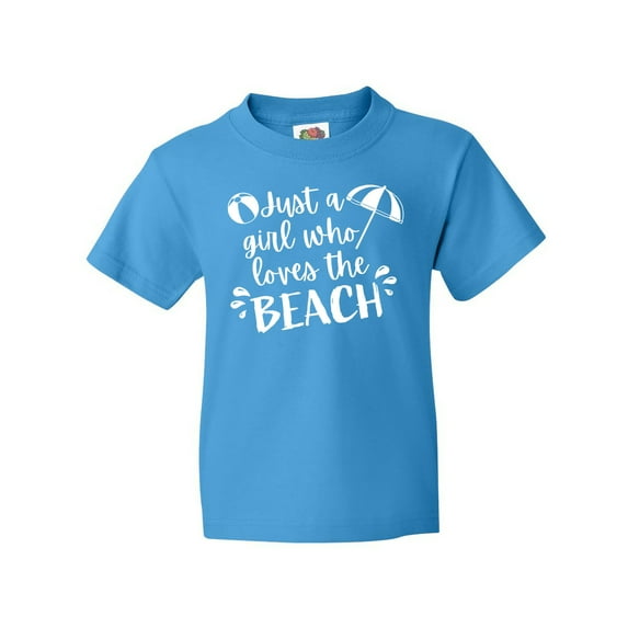 Inktastic Just a Girl Who Loves the Beach Youth T-Shirt