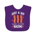 thumbnail image 1 of Inktastic Just a Kid Who Loves Bacon Boys or Girls Baby Bib, 1 of 4