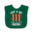 thumbnail image 1 of Inktastic Just a Kid Who Loves Bacon Boys or Girls Baby Bib, 1 of 4