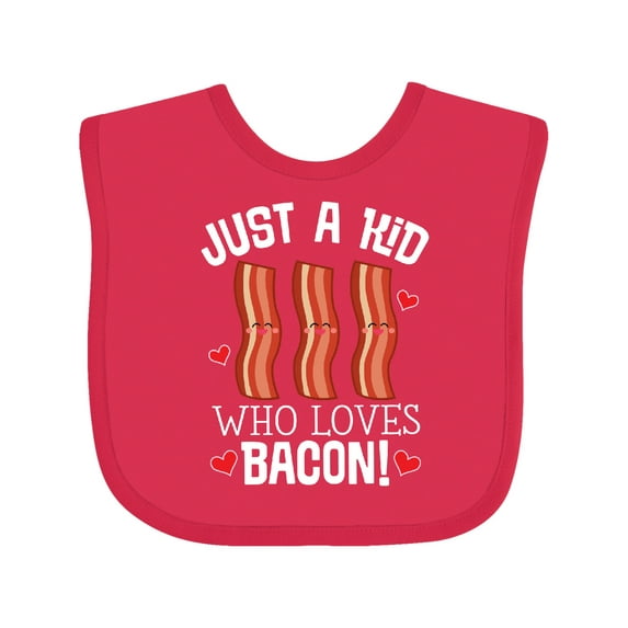 Inktastic Just a Kid Who Loves Bacon Boys or Girls Baby Bib