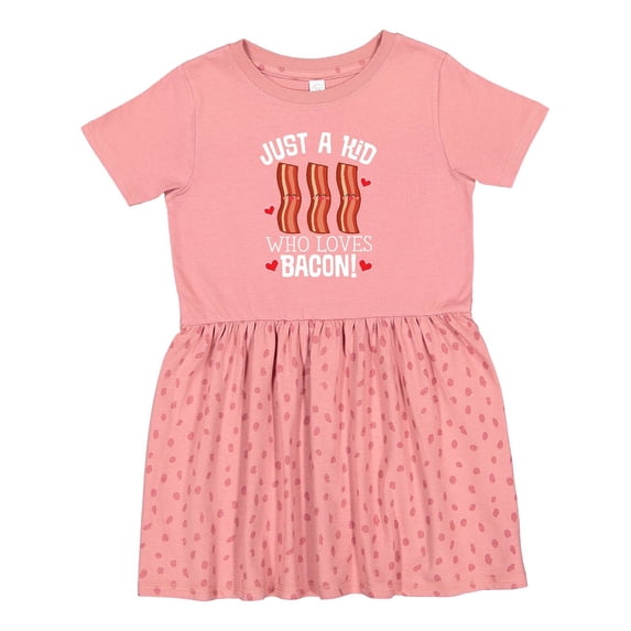 Inktastic Just a Kid Who Loves Bacon Girls Toddler Dress