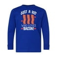 thumbnail image 1 of Inktastic Just a Kid Who Loves Bacon Long Sleeve Youth T-Shirt, 1 of 5