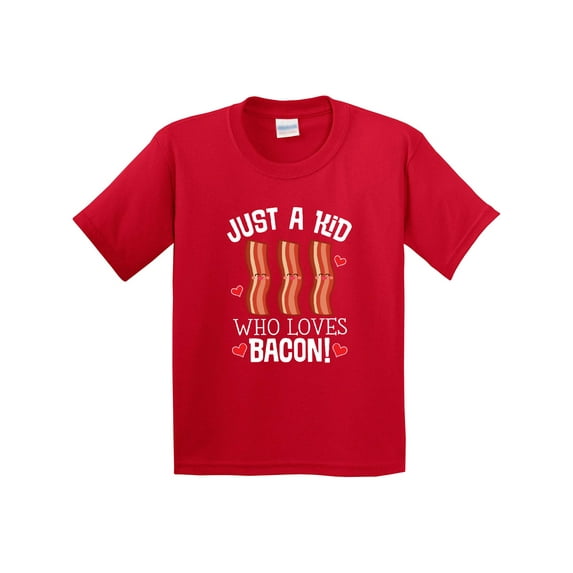 Inktastic Just a Kid Who Loves Bacon Youth T-Shirt