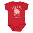 thumbnail image 1 of Inktastic Just a Kid Who Loves Pigs Boys or Girls Baby Bodysuit, 1 of 5