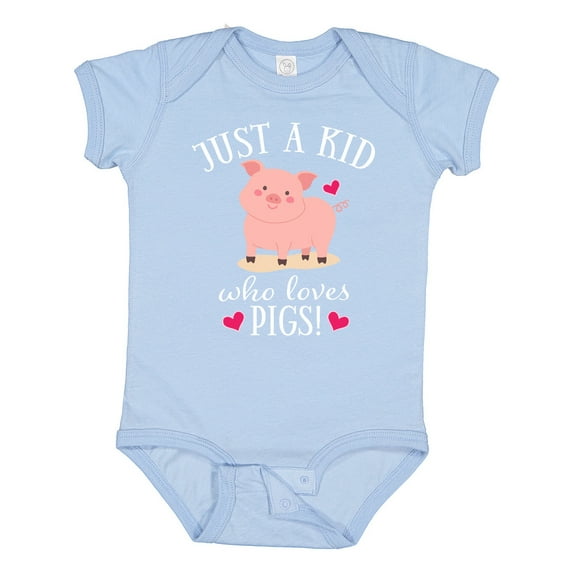 Inktastic Just a Kid Who Loves Pigs Boys or Girls Baby Bodysuit
