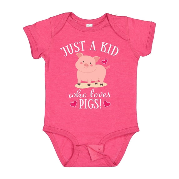 Inktastic Just a Kid Who Loves Pigs Boys or Girls Baby Bodysuit