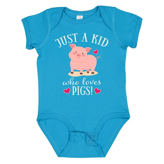 Inktastic Just a Kid Who Loves Pigs Boys or Girls Baby Bodysuit