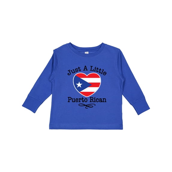 Inktastic Just a Little Puerto Rican Boys or Girls Long Sleeve Toddler T-Shirt