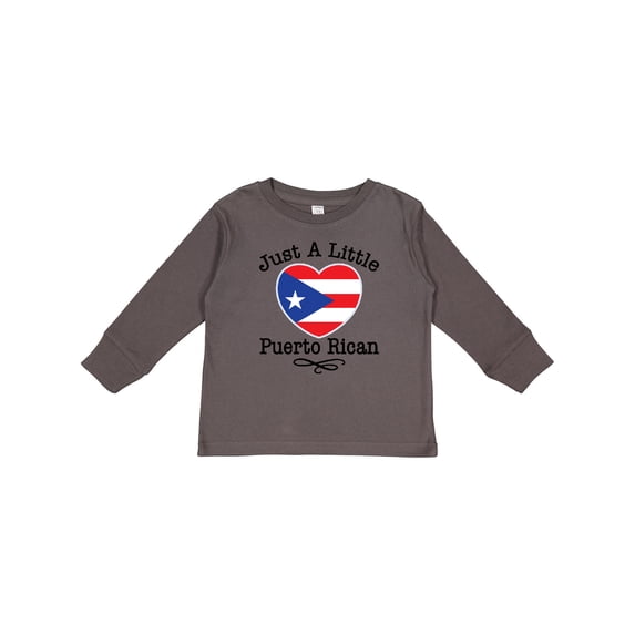 Inktastic Just a Little Puerto Rican Boys or Girls Long Sleeve Toddler T-Shirt
