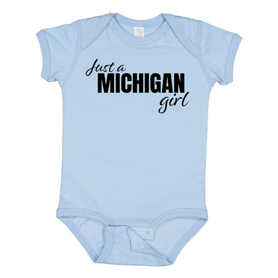 Inktastic Just a Michigan Born and Raised Girls Baby Bodysuit
