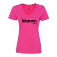 thumbnail image 1 of Inktastic Just a Mississippi Girl Born and Raised Women's V-Neck T-Shirt, 1 of 5