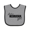 thumbnail image 1 of Inktastic Just a Nebraska Girl Born and Raised Girls Baby Bib, 1 of 4