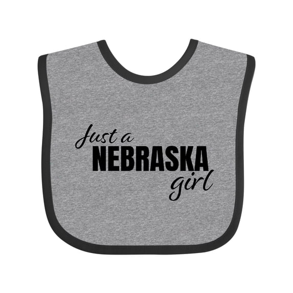 Inktastic Just a Nebraska Girl Born and Raised Girls Baby Bib