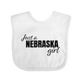 thumbnail image 1 of Inktastic Just a Nebraska Girl Born and Raised Girls Baby Bib, 1 of 4