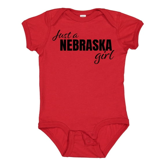 Inktastic Just a Nebraska Girl Born and Raised Girls Baby Bodysuit