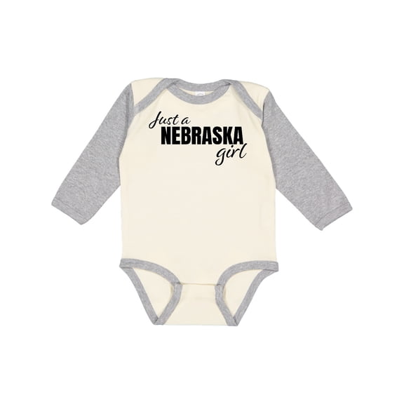 Inktastic Just a Nebraska Girl Born and Raised Girls Long Sleeve Baby Bodysuit