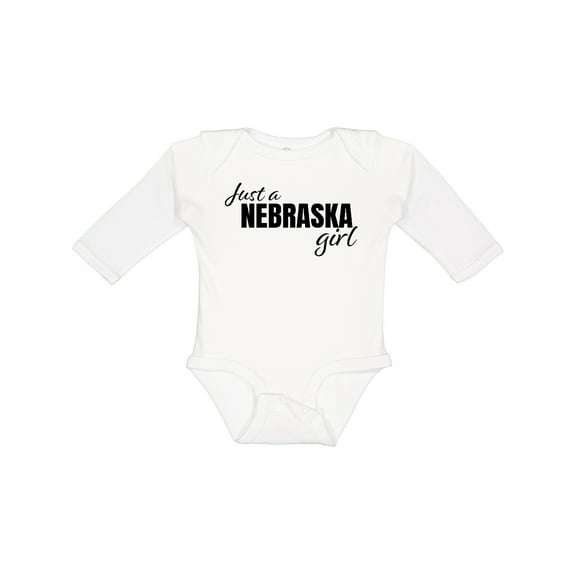 Inktastic Just a Nebraska Girl Born and Raised Girls Long Sleeve Baby Bodysuit