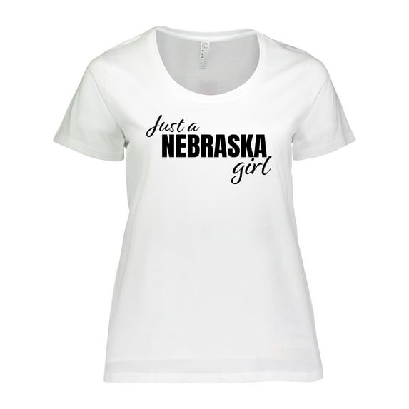 Inktastic Just a Nebraska Girl Born and Raised Women's Plus Size T-Shirt