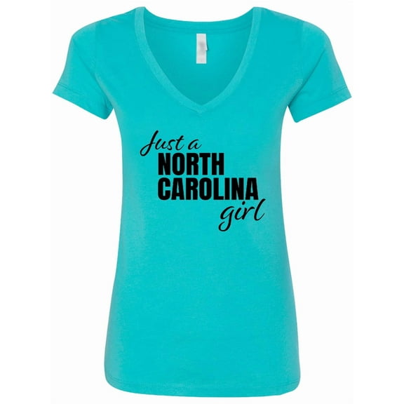 Inktastic Just a North Carolina Girl Born and Raised Women's V-Neck T-Shirt