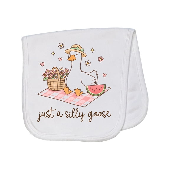 Inktastic Just a Silly Goose Baby Burp Cloth