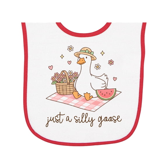 Inktastic Just a Silly Goose Baby Terry Cloth Bib