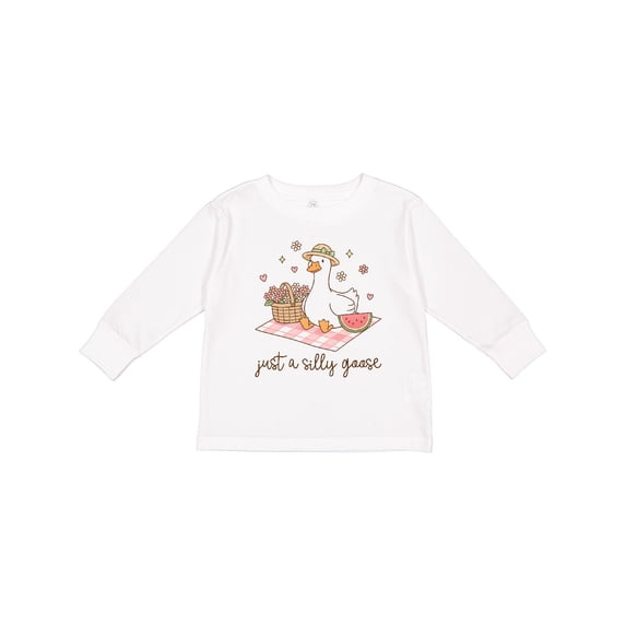 Inktastic Just a Silly Goose Boys or Girls Long Sleeve Toddler T-Shirt