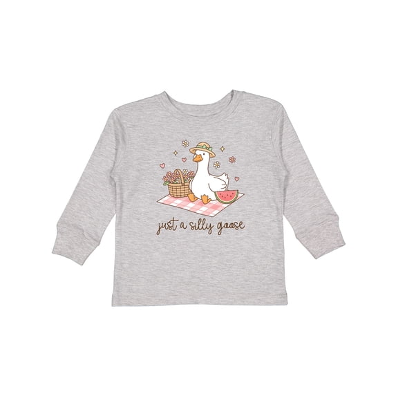 Inktastic Just a Silly Goose Boys or Girls Long Sleeve Toddler T-Shirt