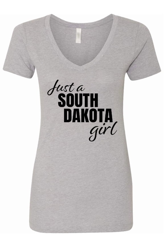 Just a South Dakota Girl Born and Raised Women's V-Neck T-Shirt