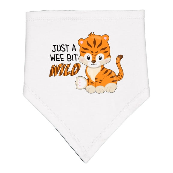Inktastic Just a Wee Bit Wild Cute Tiger Cub Baby Bandana Bib
