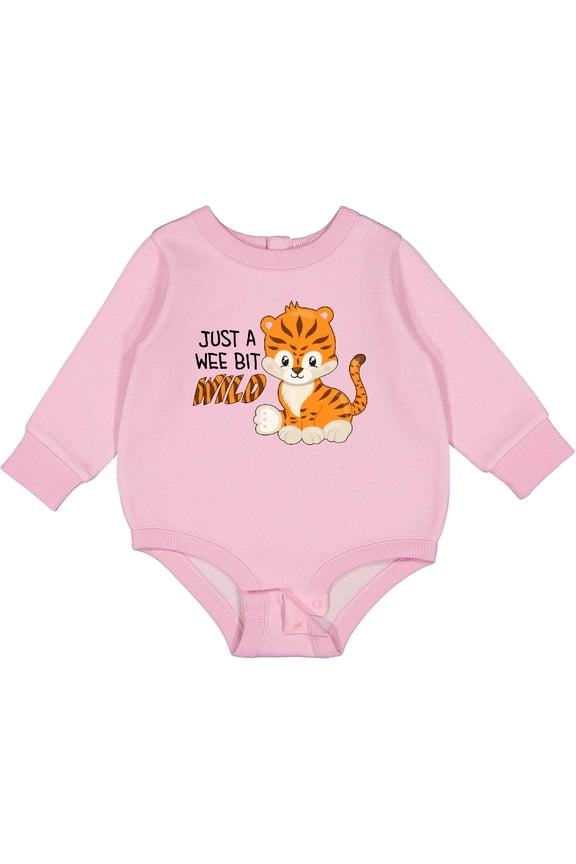 Just a Wee Bit Wild Cute Tiger Cub Baby Fleece Bodysuit