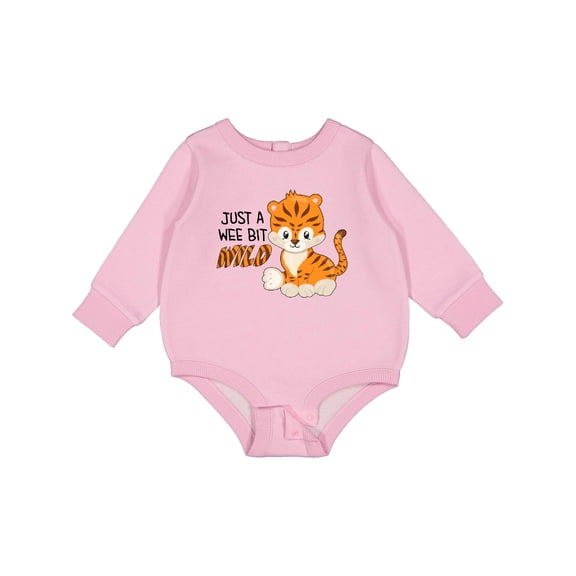 Inktastic Just a Wee Bit Wild Cute Tiger Cub Baby Fleece Bodysuit