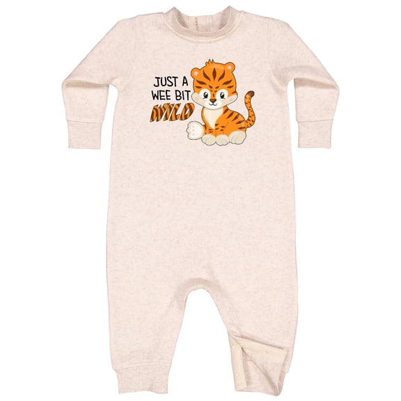 Inktastic Just a Wee Bit Wild Cute Tiger Cub Baby Fleece Romper