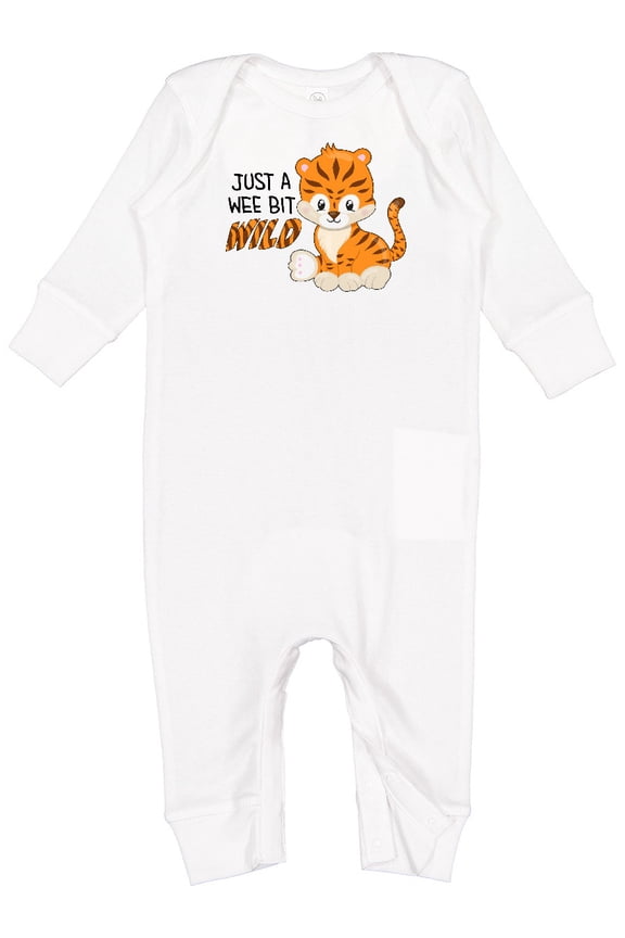 Just a Wee Bit Wild Cute Tiger Cub Baby Romper Coveralls