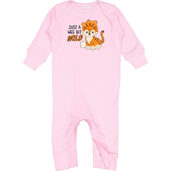 Inktastic Just a Wee Bit Wild Cute Tiger Cub Baby Romper Coveralls