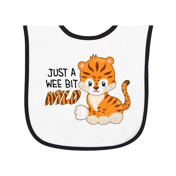 Inktastic Just a Wee Bit Wild Cute Tiger Cub Baby Terry Cloth Bib