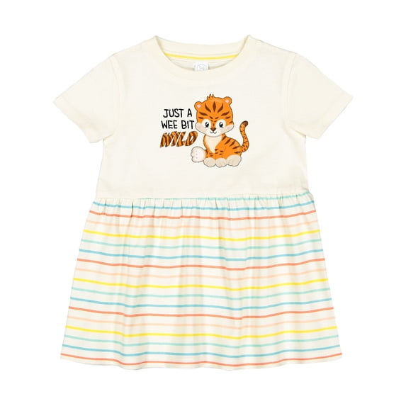 Inktastic Just a Wee Bit Wild Cute Tiger Cub Girls Baby Dress